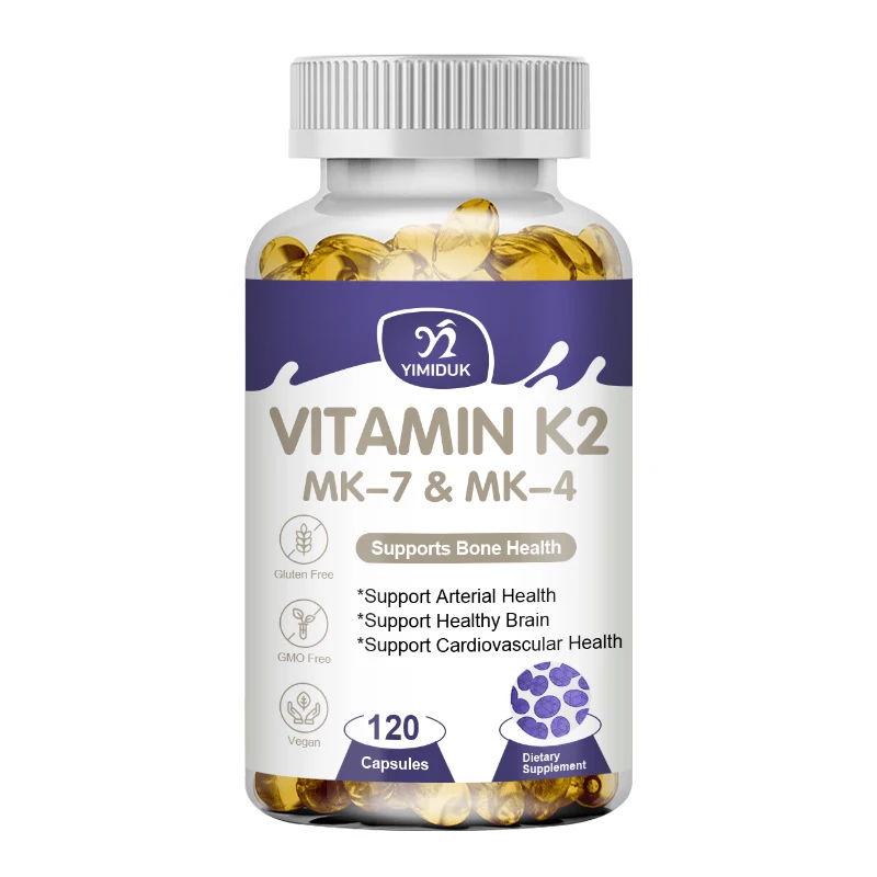 

Vitamin K2 Capsule With MK-4 & MK-7, Calcium Metabolism Health Supports Brain, Hormones, Bones and Heart Health