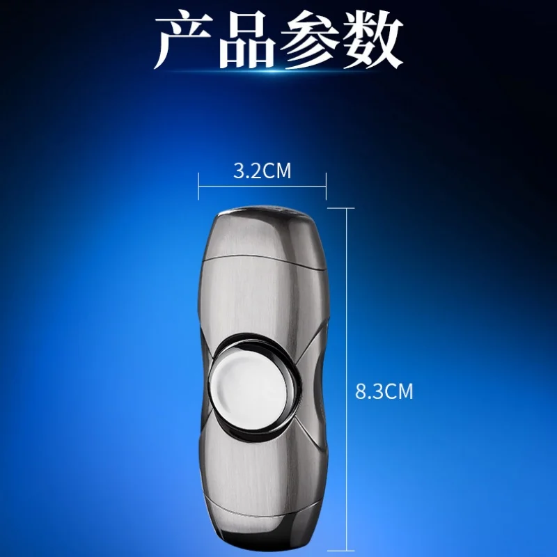 ولاعة شخصية إبداعية - مادة معدنية - مقاومة للرياح - ولاعة سيجار - دوران الإصبع لتخفيف التوتر - هدية المهرجان #6