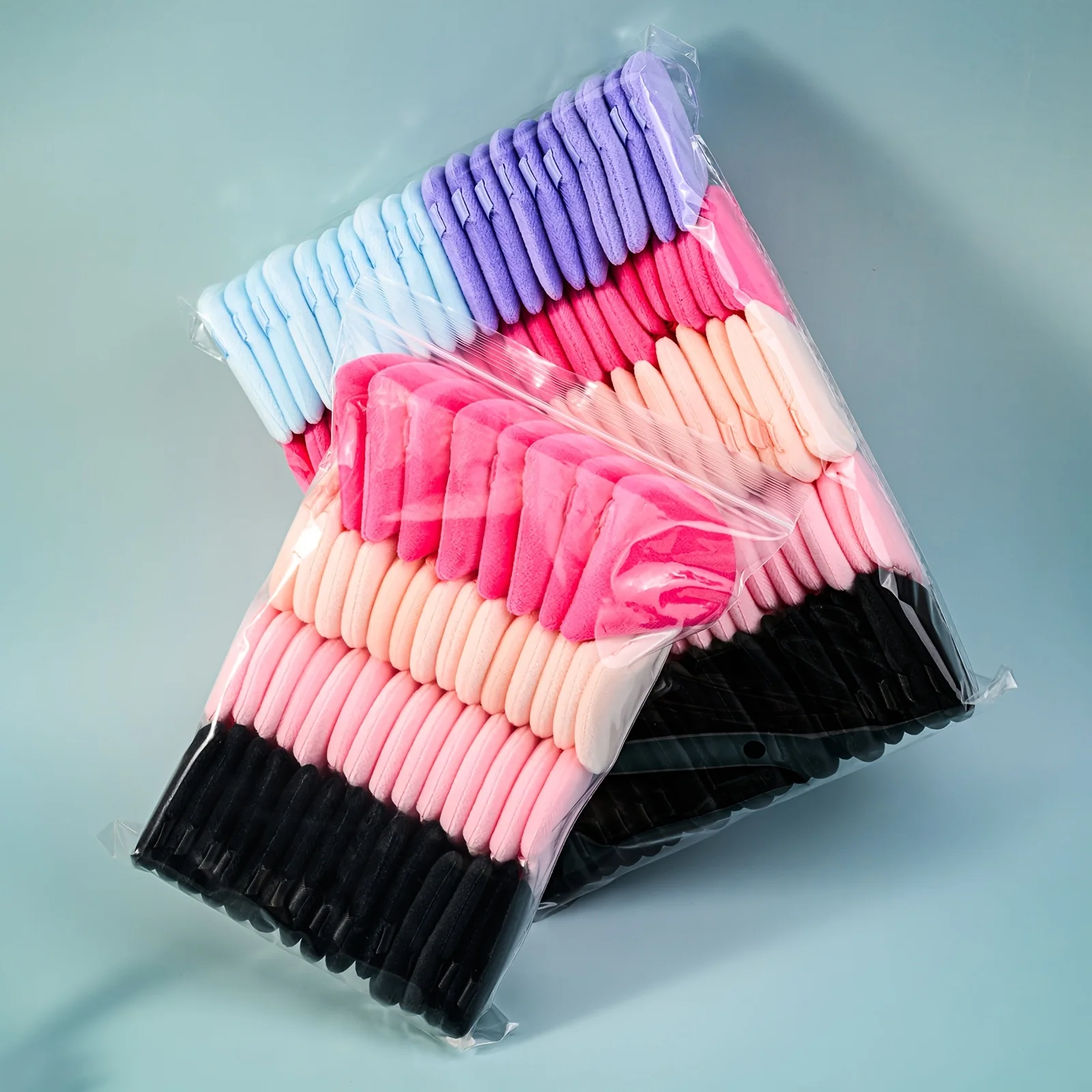 16-56Pcs Triangle Powder Puff Bulk Pack - Velour Hydrophilic /Loose Powder | Disposable Travel Kit for All Skin Tones