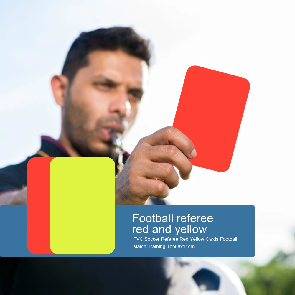Red Card Classic Delicate Texture PVC Soccer Referee Red Yellow Cards Football Match Training Referee Tool 8x11cm