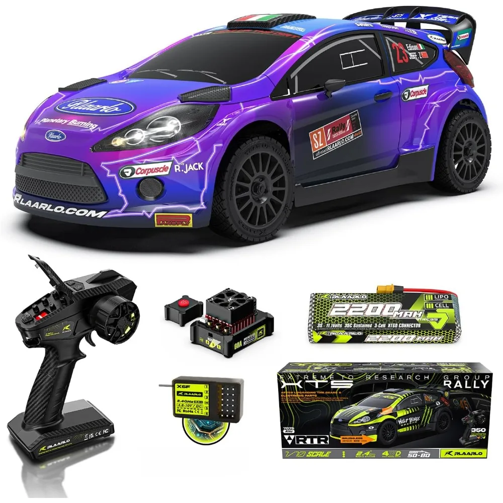 Voiture de drift RC brushless à l'échelle 1/10 avec gyroscope, 4x4 tout-terrain, camion de rallye té