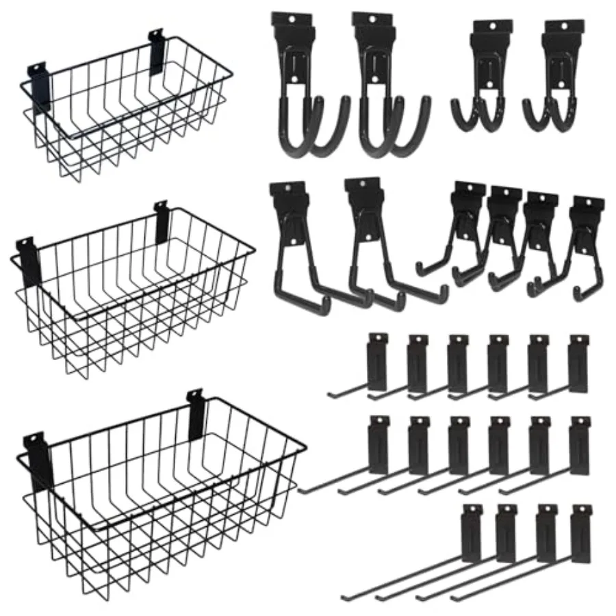 29-teiliges Lamellenzubehör-Set für Räume und Läden, inklusive 3er-Pack Lamellenkörbe und 26-teiligem, robustem Schwerlast-Lamellenzubehör-Set