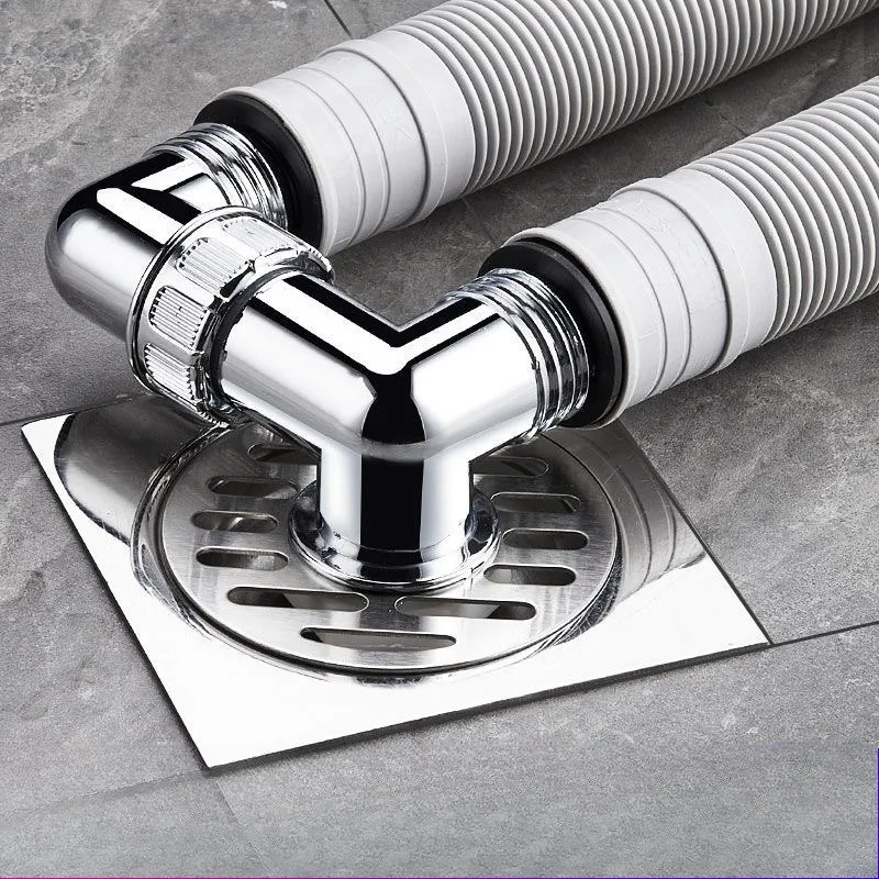 Waschmaschinen-Ablaufabdeckung mit Anschluss | 2-in-1, geruchsneutraler, überlaufgeschützter, universeller Drei-Wege-Abflussadapter | Kunststoffmaterial – Detail 2