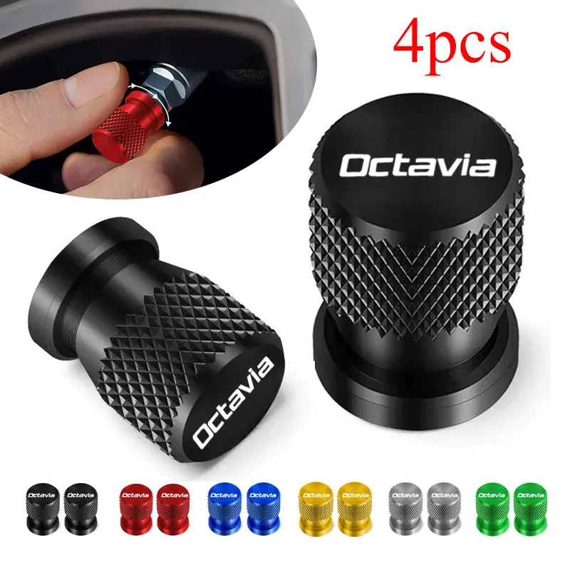

Car Wheel Tire Valve Caps Tyre Stem Covers Airdust Waterproof Accessories 4PCS For Skoda OCTAVIA Auto