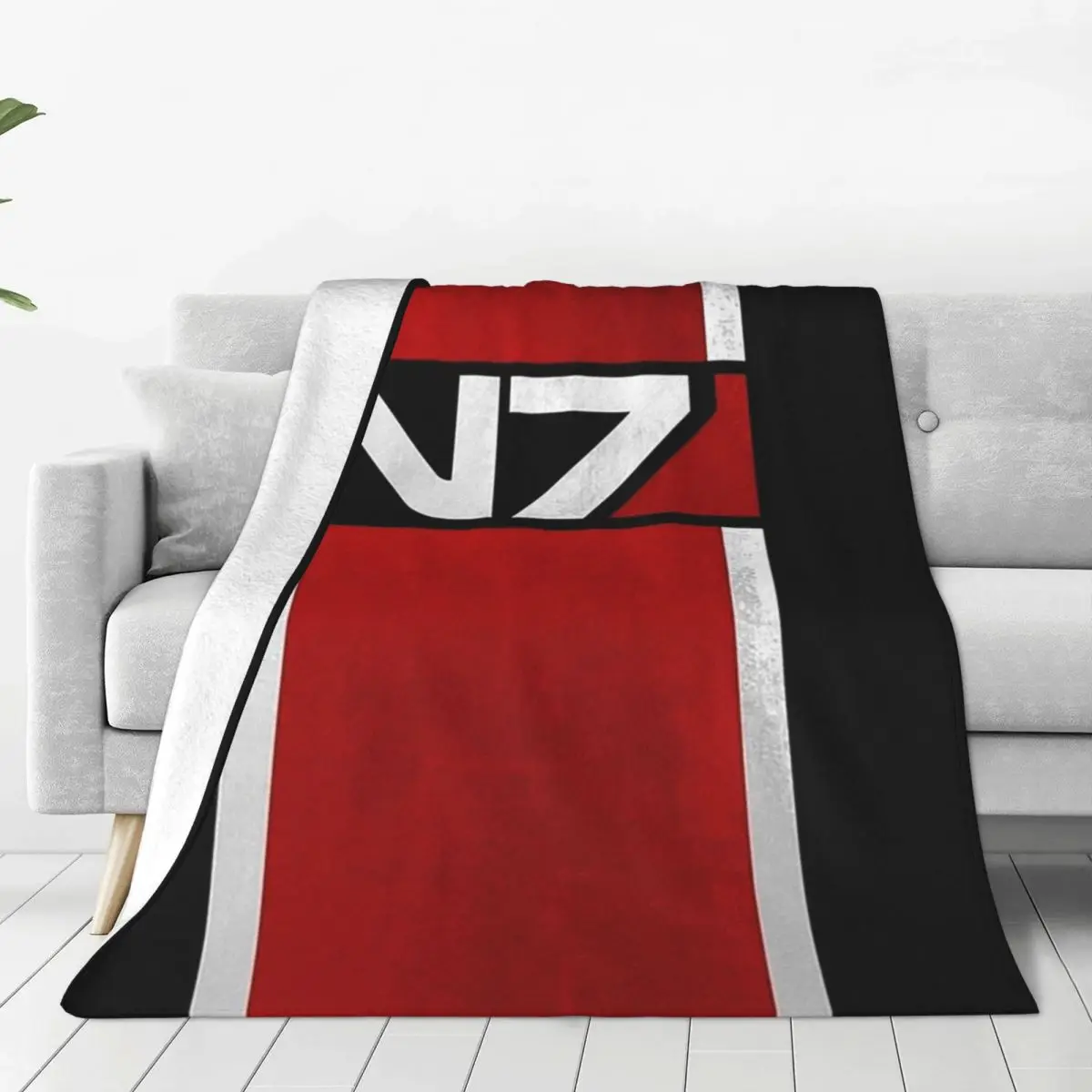 

Mass Effect Vertical N7 Blankets Fleece Warm Sofa Throw Blankets For Home Bedroom Office Throws Bedspread Quilt