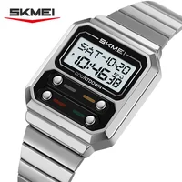SKMEI 2448 hombres de negocios Retro lujo tiempo reloj electrónico Digital para mujeres estudiante impermeable cronógrafo reloj de pulsera Simple