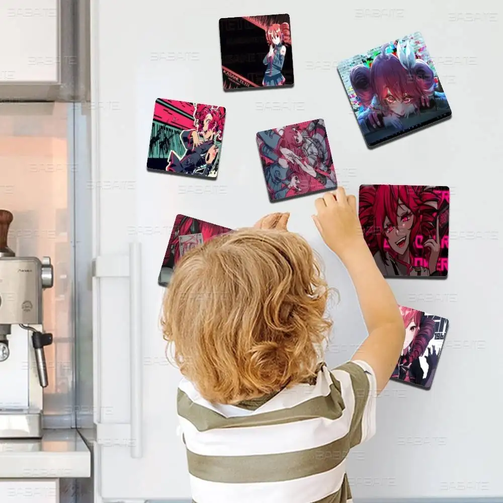 Singer Kasane Teto Personalized Picture Refrigerator Magnets Square Wedding Favors Magnetic Decoration Craft