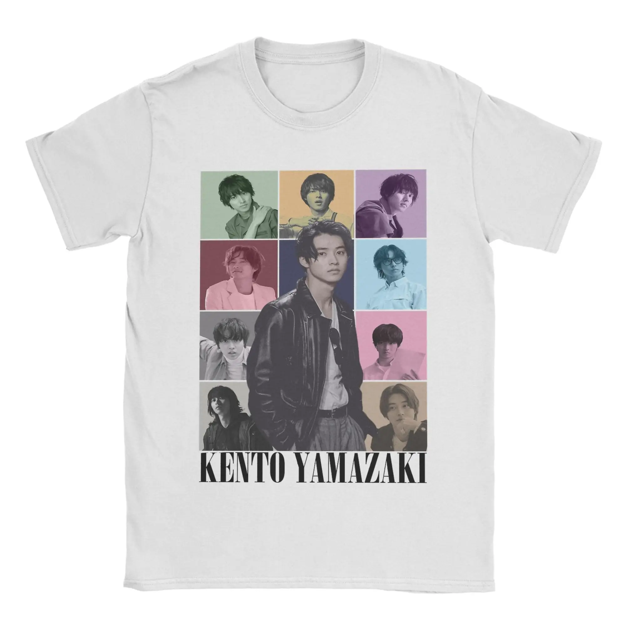 Men's Kento Yamazaki T Shirts  Cotton Tops Vintage Short Sleeve Round Collar Tee Shirt Plus Size T-Shirt