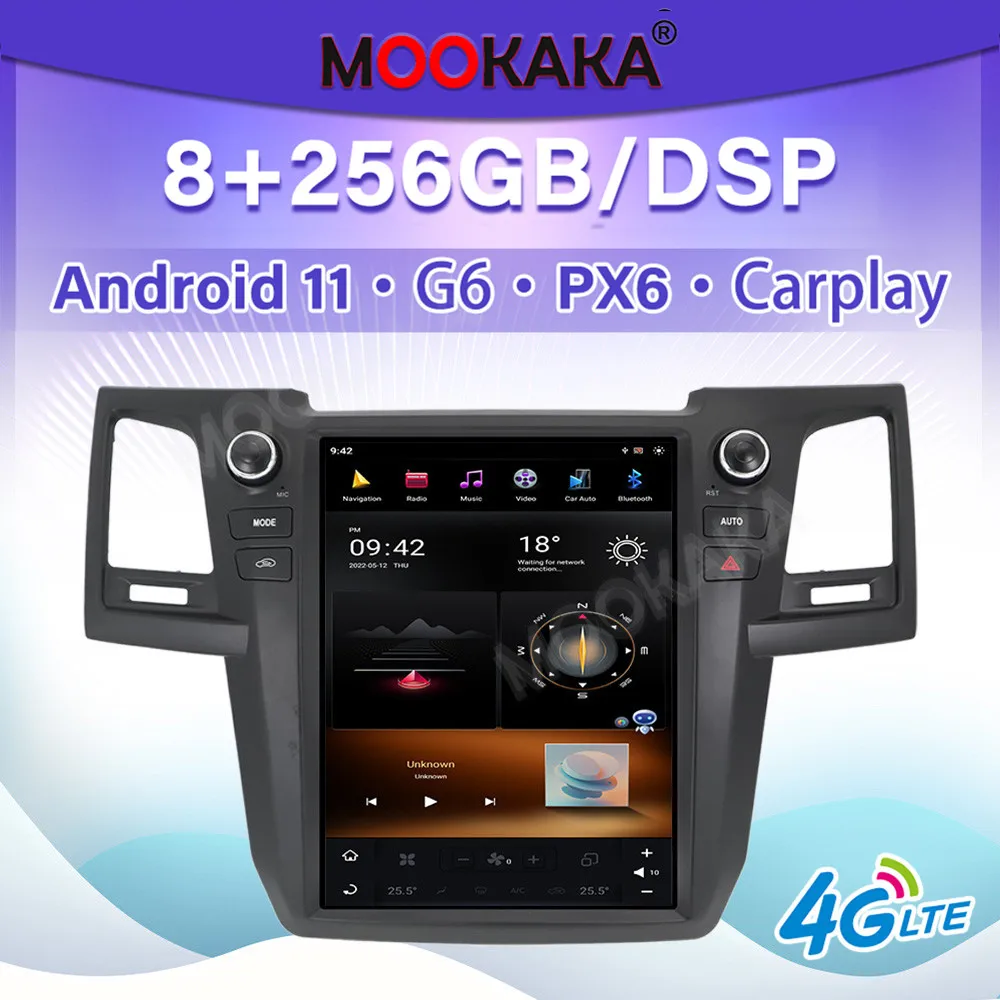 

Carplay Автомагнитола Android 11 для Toyota Hilux Fortuner 2008-2015 мультимедийный плеер GPS-навигация DSP автостерео головное устройство PX6