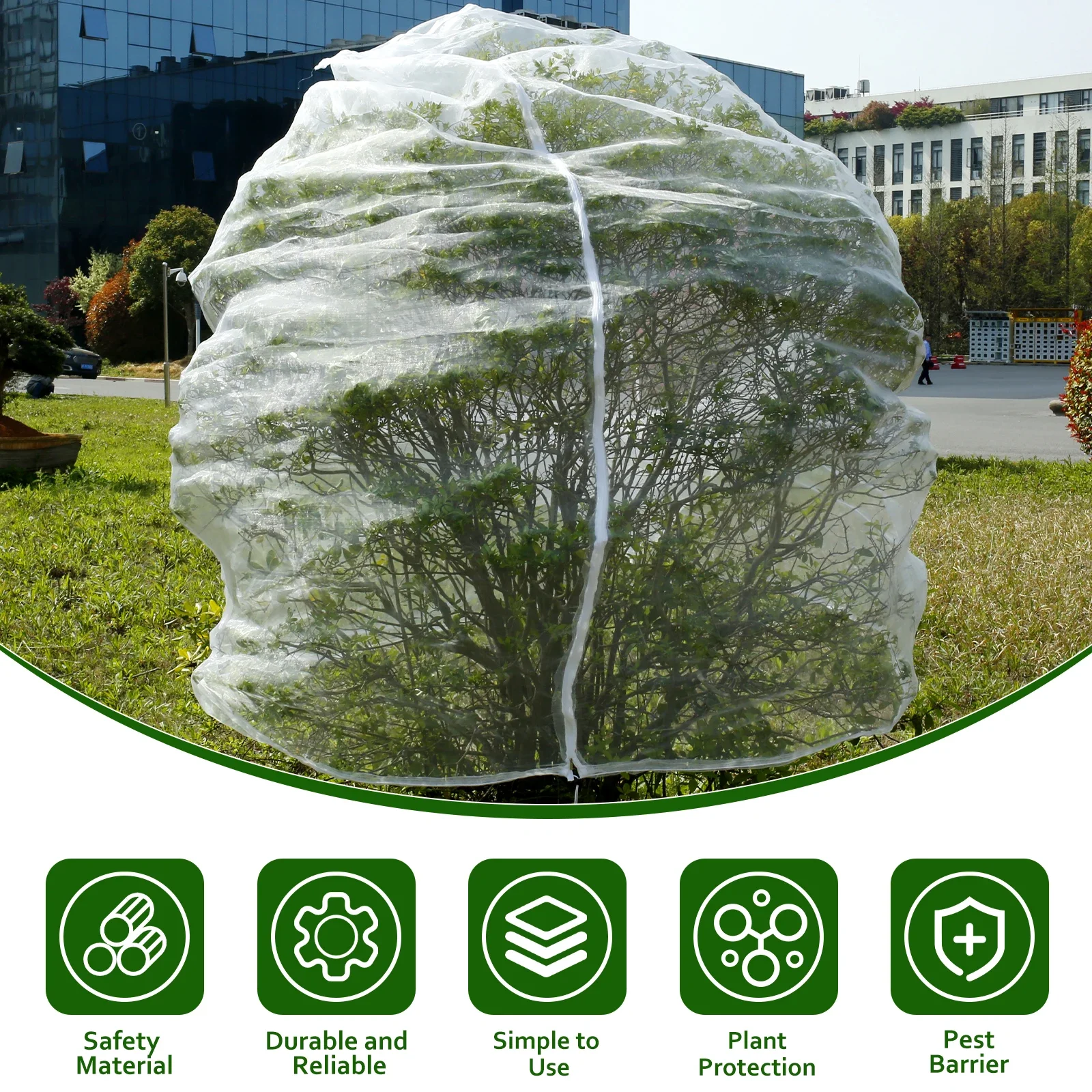 3x3m Fruit Tree Netting with Zipper Drawstring Large Garden Mesh Netting Cover Blueberry Bush Bird Netting Anti-Bird Garden Tool