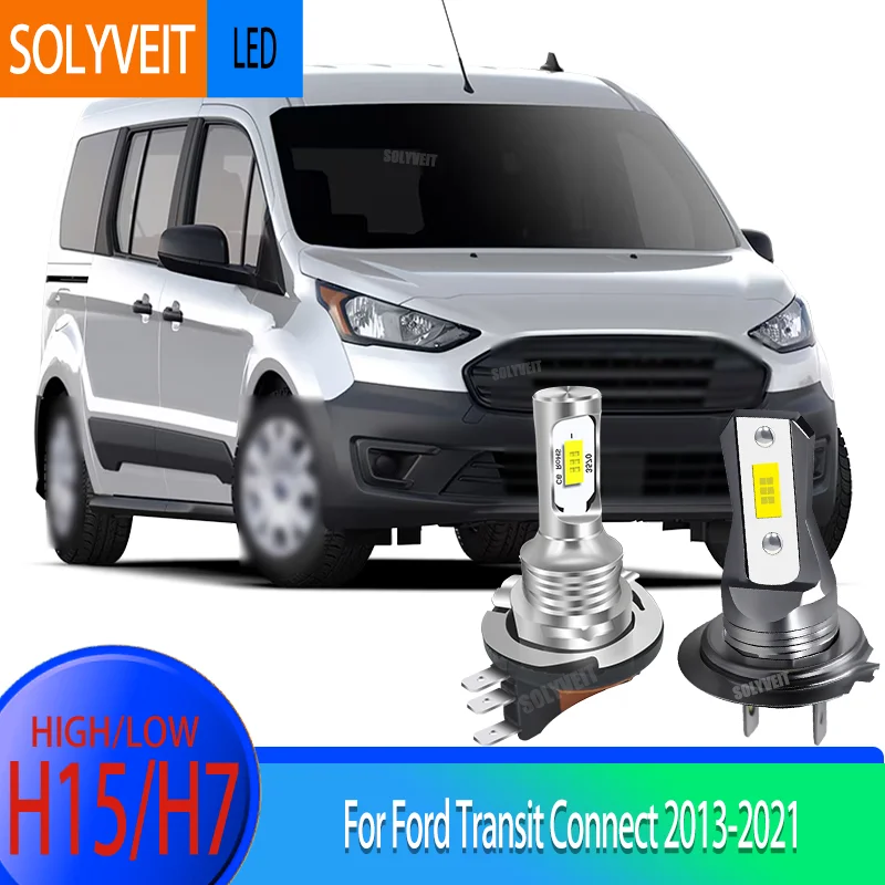 

H15 High H7 Low Beam Bulb LED DIY AUTO Headlamp Bulb 6000k For Ford Transit Connect 2013 2014 2015 2016 2017 2018 2019 2020 2021