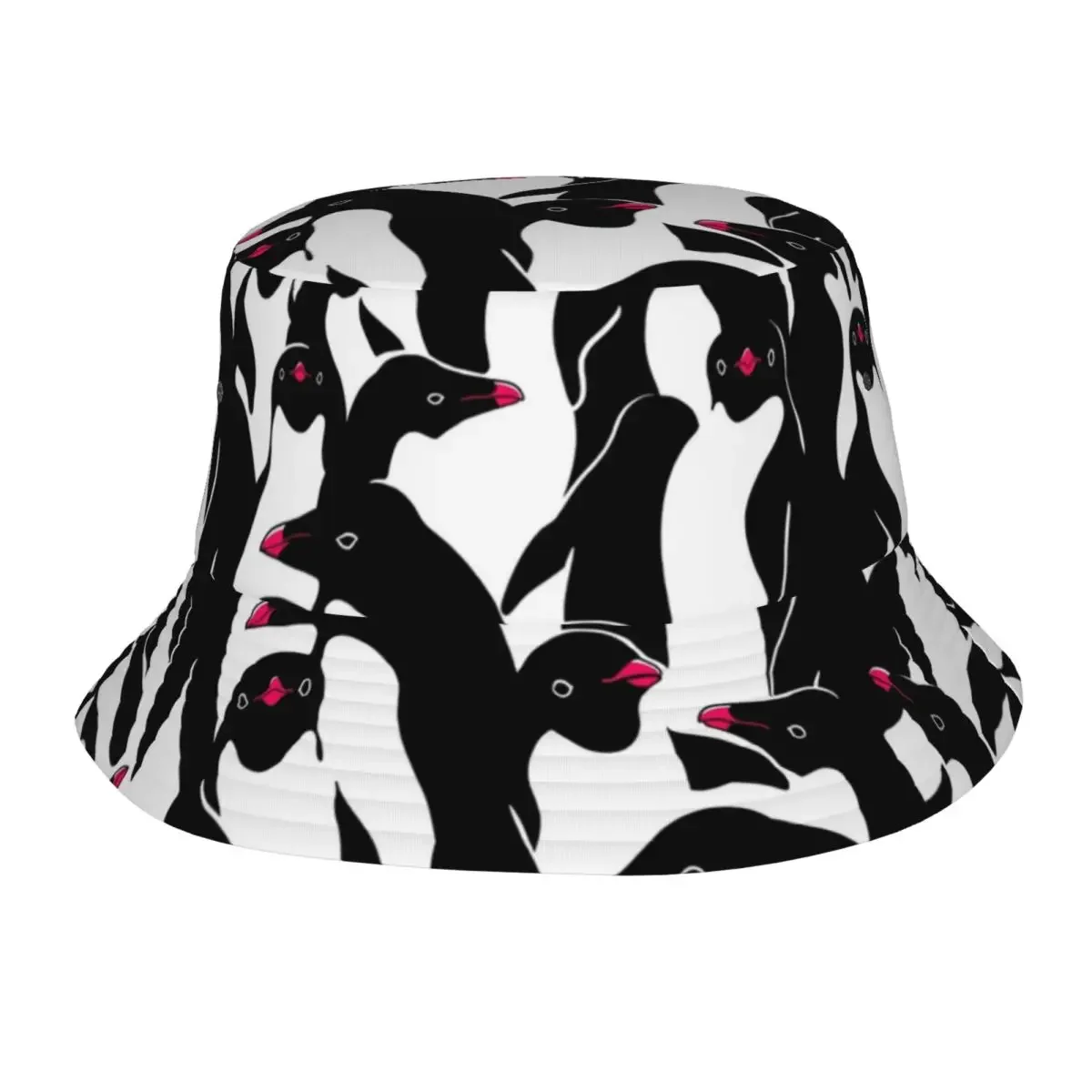 Unique Kawaii Penguin Bucket Hats Women Men Lightweight Camping Cartoon Animal Fisherman Hats Summer Travel Headwear Boonie Hat