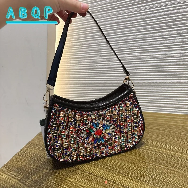 Dinner Women's Bag Luxury Brand Diamond-encrusted Glittering Dinner Party Women's Handbag Fashion Diamond-encrusted Shoulder Bag