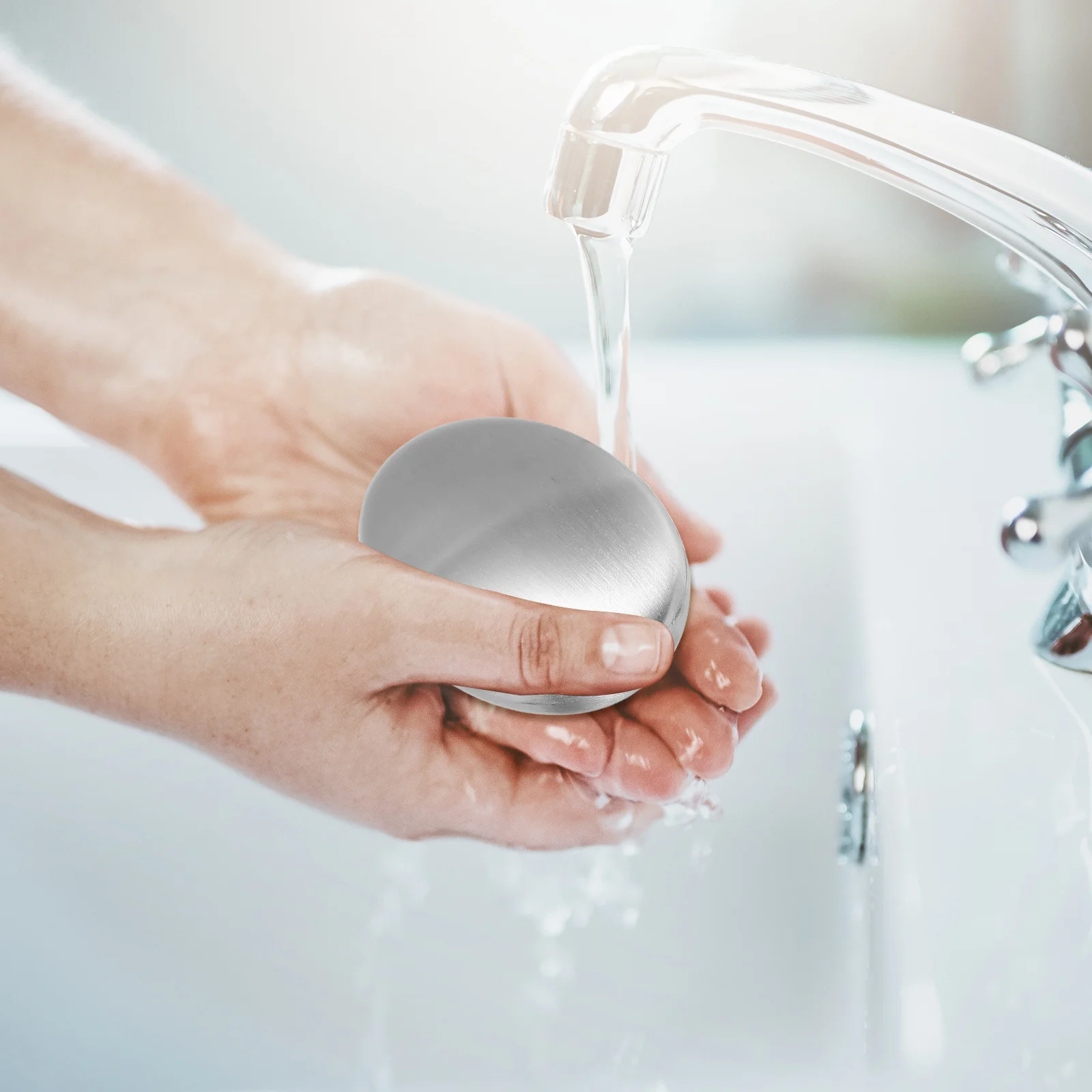 قضيب صابون معدني محمول برائحة الصابون من الفولاذ المقاوم للصدأ للاستخدام المنزلي، غسيل يدوي مريح وخالي من الصدأ #5