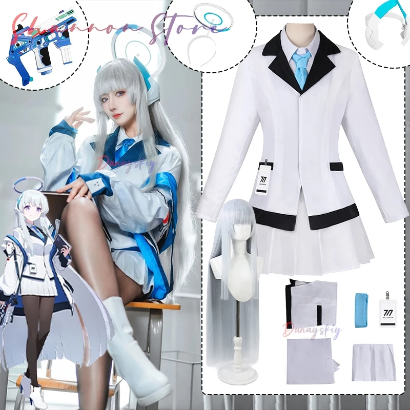 

USHIO NOA Cosplay Game Blue Archive Costume school Coat Jiakei Women's Dresses Uniform Anime Party Suit Role-playing Outfit 3CL