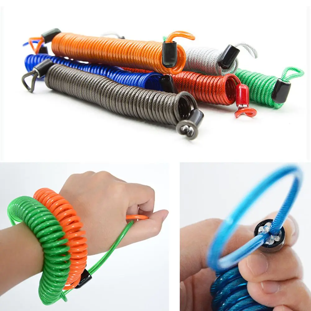 2.5m Safety Security Reminder Scooter Anti-theft Motorcycle Alarm Helmet Wire Bold Spring Cable Bicycle Lock Rope