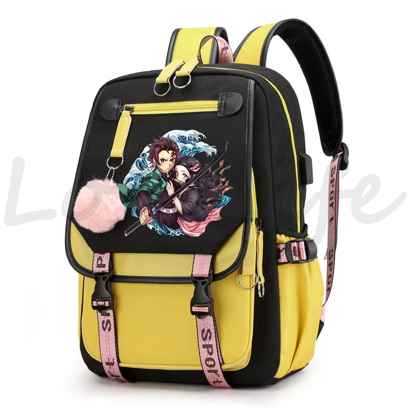 Anime Rugzak Demon Slayer Nezuko Schooltas Voor Vrouwen Mode Rugzakken Manga Tanjirou Schooltas Tiener Jongens Meisjes Boekentas