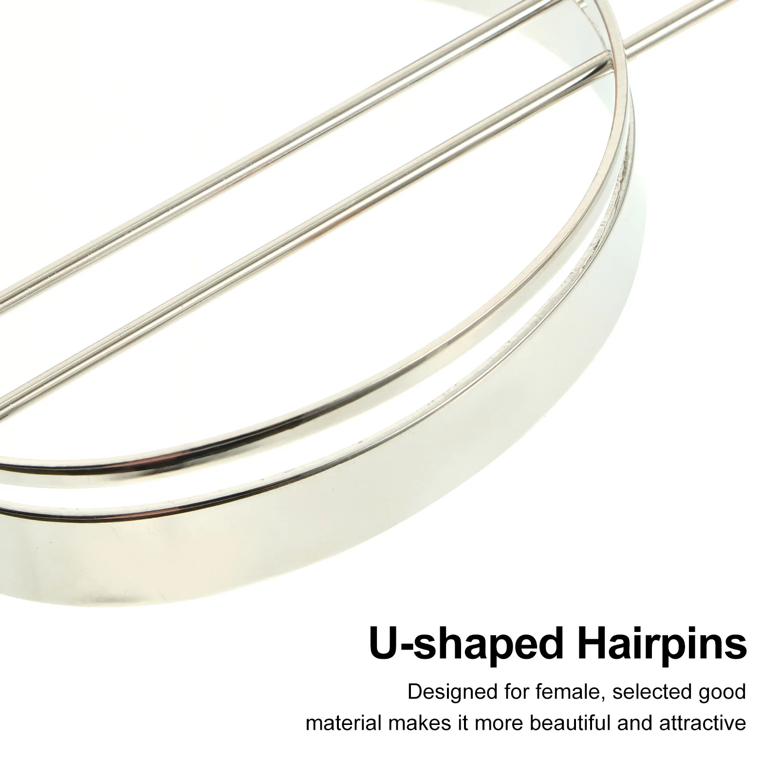 

2Pcs Simple Alloy Hair Sticks Vintage Style U-Shaped Hairpins Elegant Female Hair Accessories for Photo Gathering Party