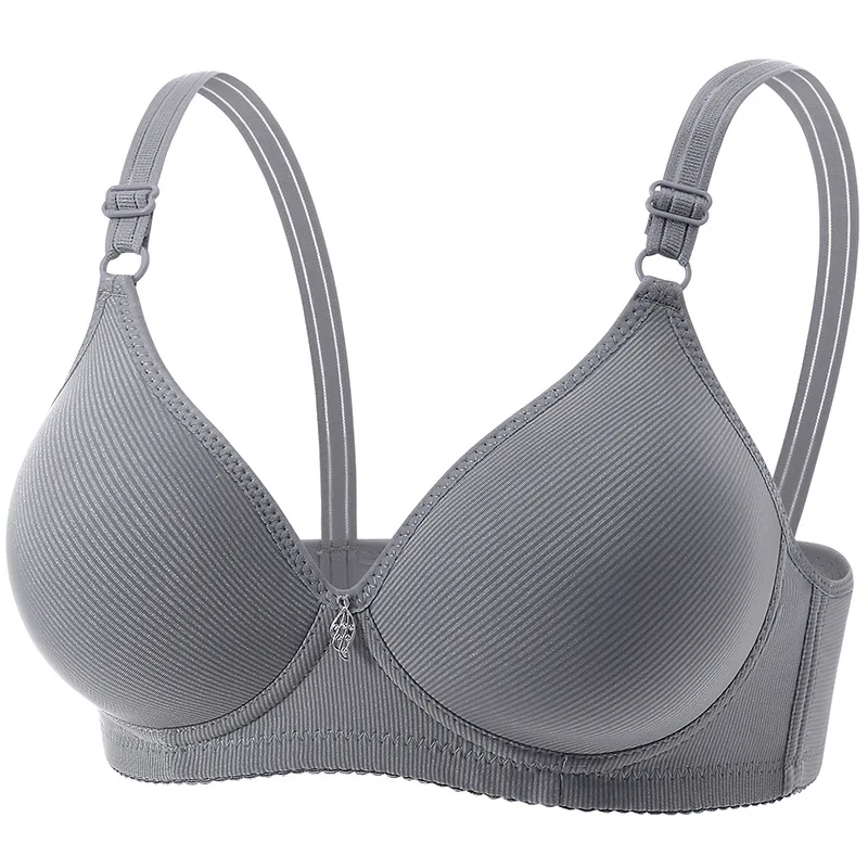 Einfarbiger BH für Mädchen, atmungsaktiv, verstellbar, gestreift, dreireihiger Hakenverschluss, kabelloser Damen-BH, weicher Stretch-BH für Mütter, Alltagskleidung