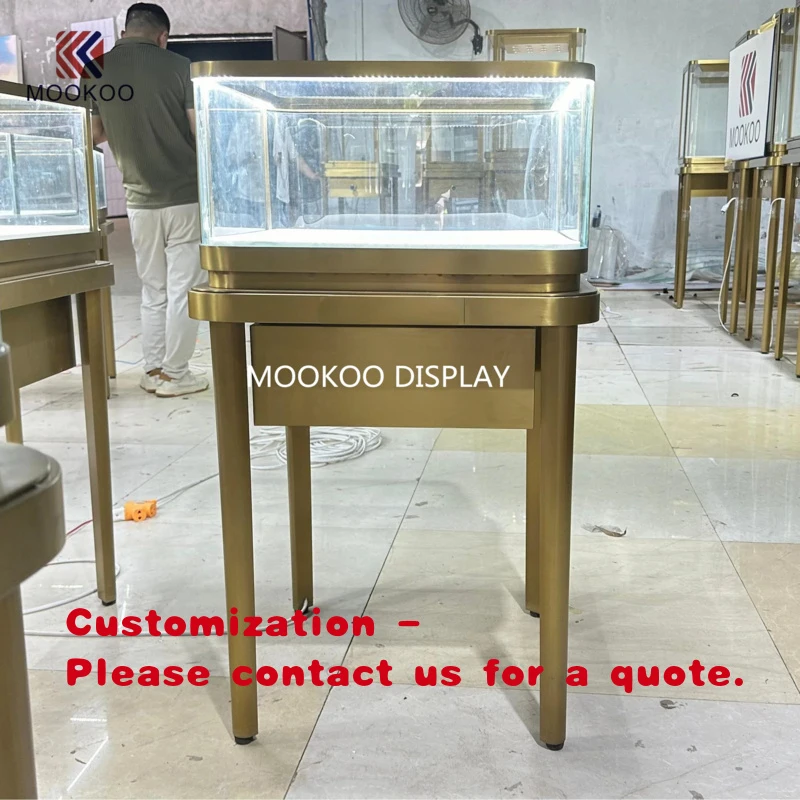 

custom.Custom Luxury Metal Display Cabinet Jewelry Glass Display Stainless Steel Construction Manufactured Professional
