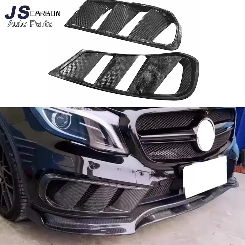 

For Mercedes Benz GLA GLA45 260 2014-2016 Real Carbon Fiber Front bumper fog lamp frame Car Front Side Air Vent Decoration