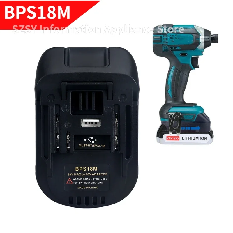 

Адаптер аккумулятора инструмента BPS18M для Black & Decker/для кабеля Porter/для батареи Stanley преобразован в замену для Makita BL1830