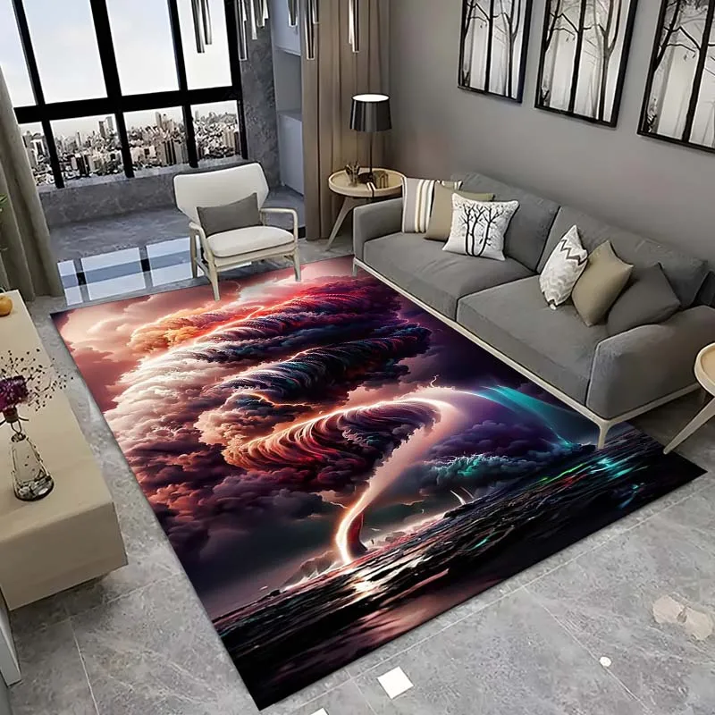 Natural ,Tornado, Cloud Carpet Yoga Living Room Room Decor Children's Mat Doormat Living Room Area Rug Games Area Washroom