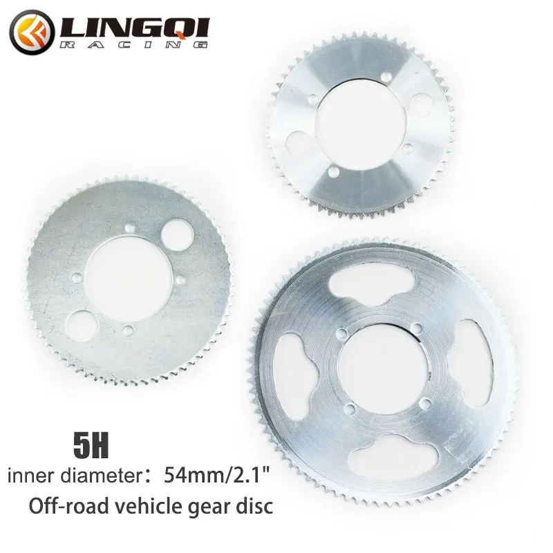 LINGQI Pit Dirt Bike Driving Chain Sprocket Motorcycle 25H Rear Sprocket Tooth 80T 65T 55T 54mm ATV Gear Plate for Moto Parts