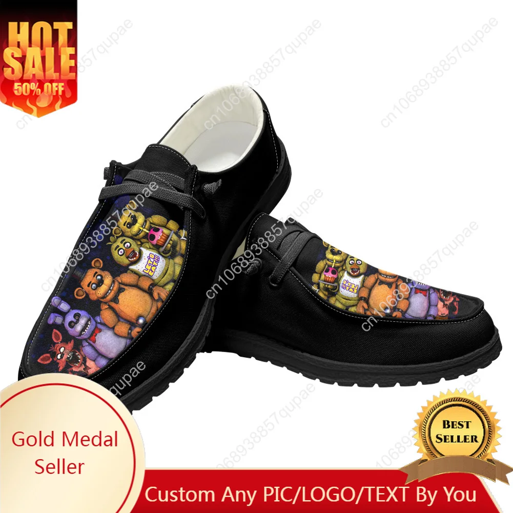 

Fnaf F-Freddy At Game N-Nights F-Five Anime Cartoon Breathable Casual Flat Shoes Outdoor Sneakers Spring Summer Autumn Winter