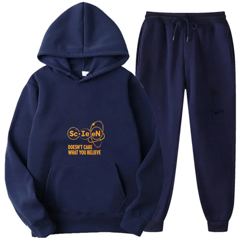 مجموعة هوديي رمادية + العلوم لا يهتم ما تعتقد النمط والنص المطبوع #5