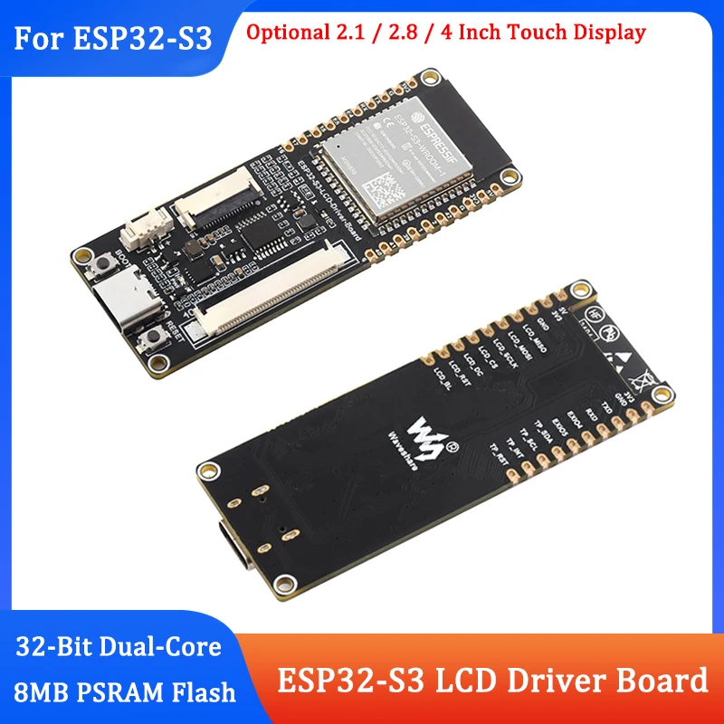 ESP32-S3 LCD Driver Board 32-bit 240MHz Dual-Core Processor 8MB PSRAM Flash WiFi+BT ESP32 Module Optional RGB Touch Display