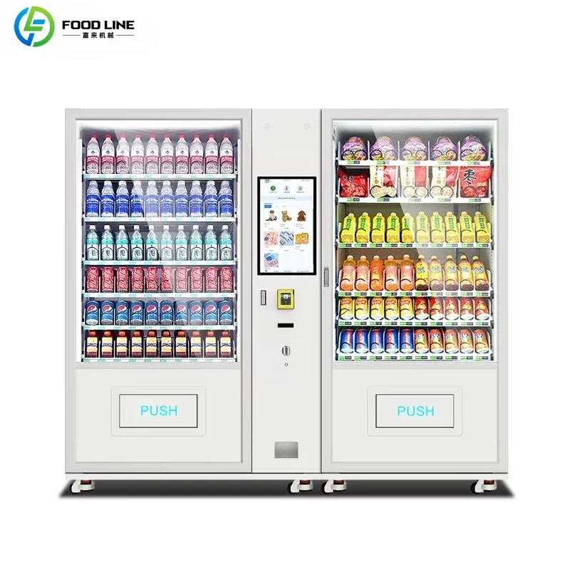 Glass Bottle Drink Vending Machine Lifting System Snack Beverage Refrigerated Unmanned Vending Equipment