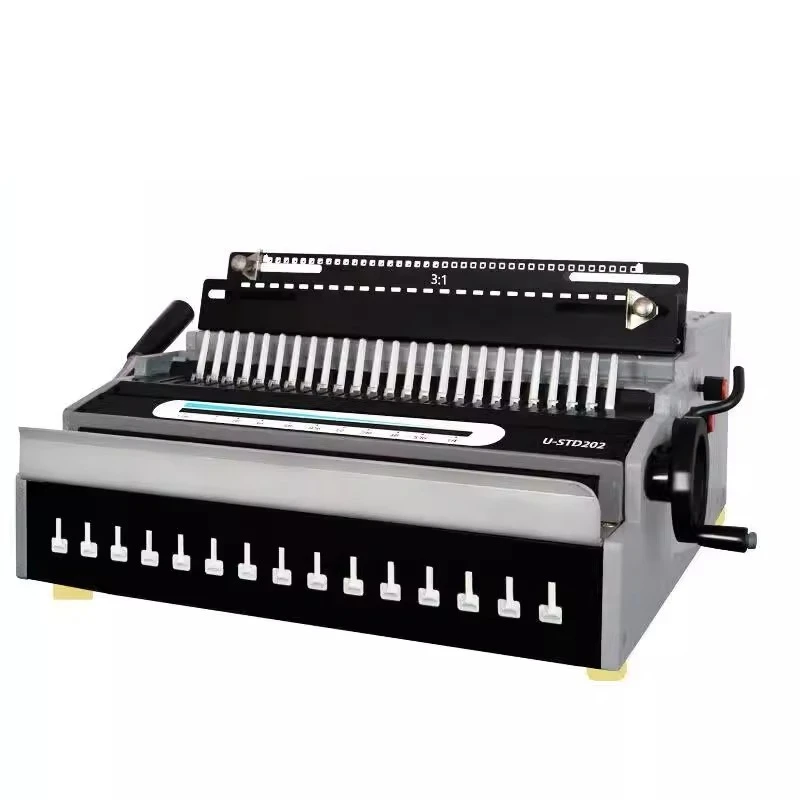 U-ST202 حلقة الحديد وحلقة مطاطية لقط الشريط ثلاثة في واحد آلة التثقيب والتجليد الكهربائية ملف العقد العطاء