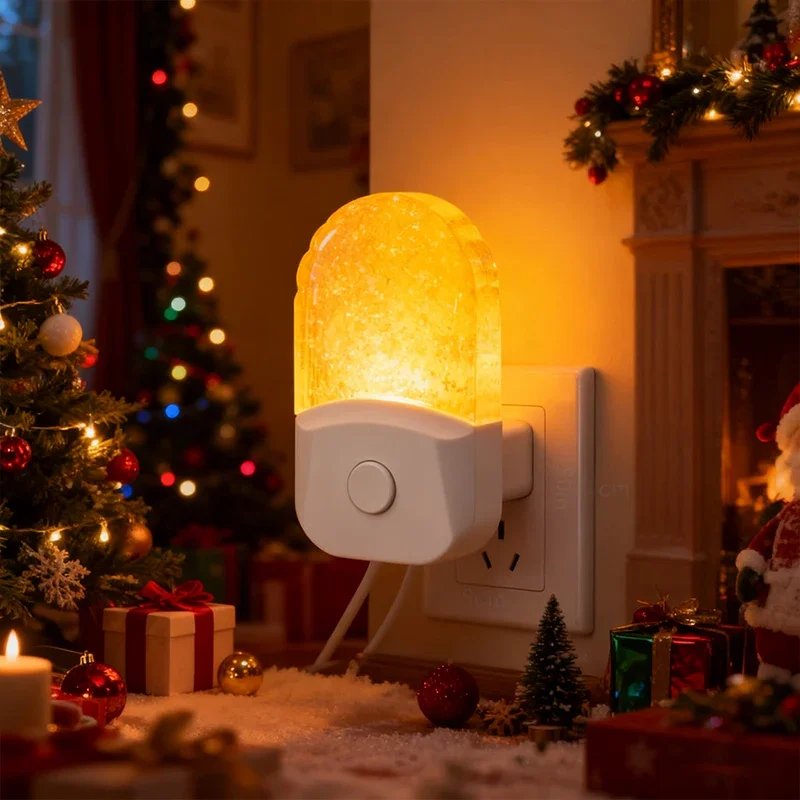 

Рождественский светодиодный ночник, настенный светильник, меняющий цвет RGB ночник с вилкой европейского стандарта, милое праздничное освещение, детская спальня, декор ванной комнаты