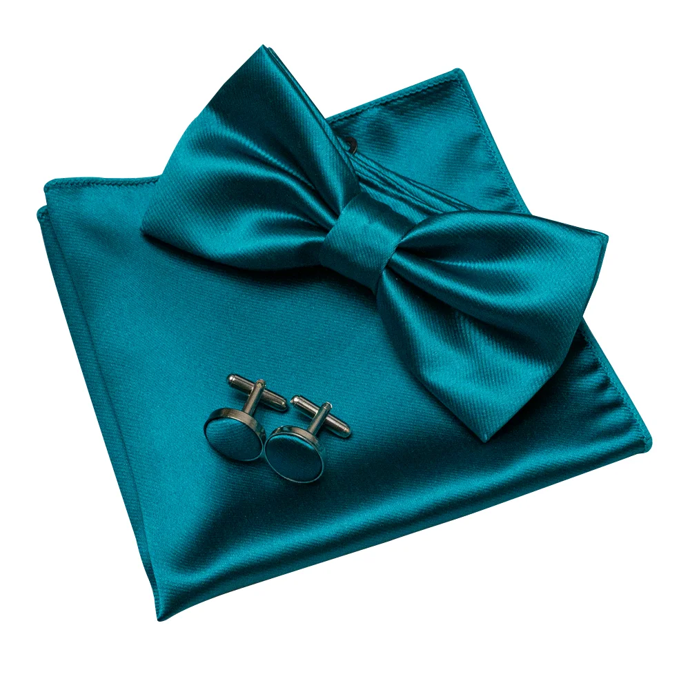 EASTEPIC Herren-Fliege-Sets, einschließlich exquisiter Manschettenknöpfen und weichen Taschentüchern, glänzendes Accessoire aus Satin für Männer bei Hochzeiten – Detail 8