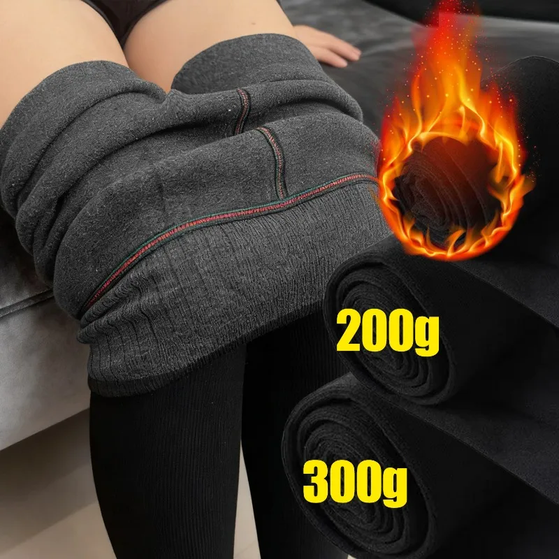 

Термофлисовые леггинсы для женщин, зимние теплые утепленные полосатые чулки в японском стиле с высокой талией Y2K, уличная одежда, колготки, колготки