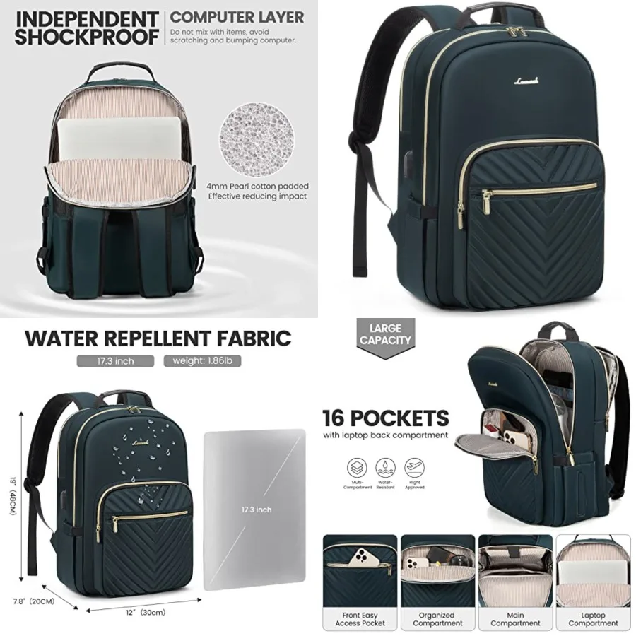 

Laptop Backpack for Women, Cute Womens Travel Backpack Purse, Professional Laptop Computer Bag, Waterproof Work Busess College