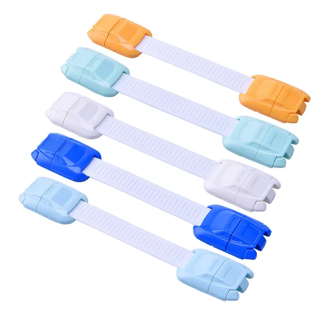 

5Pcs Child Security Lock Car Design Multifunction Wardrobe Drawer Lock Baby Infant Protection Hand Safety Device