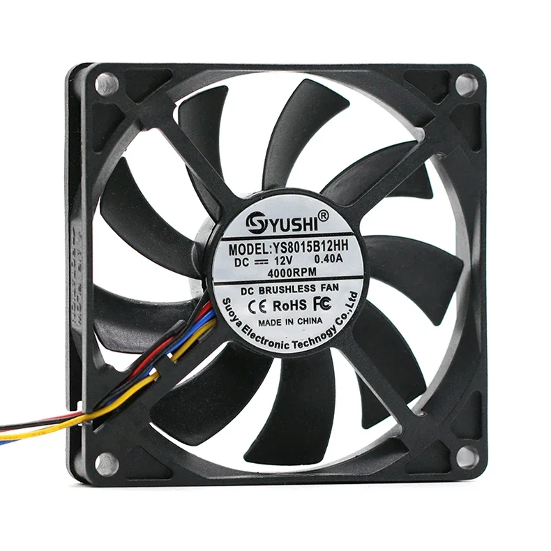 DC 12V high air volume 80MM dual ball temperature control ultra-thin amplifier monitor chassis CPU cooling fan 80x80x15mm