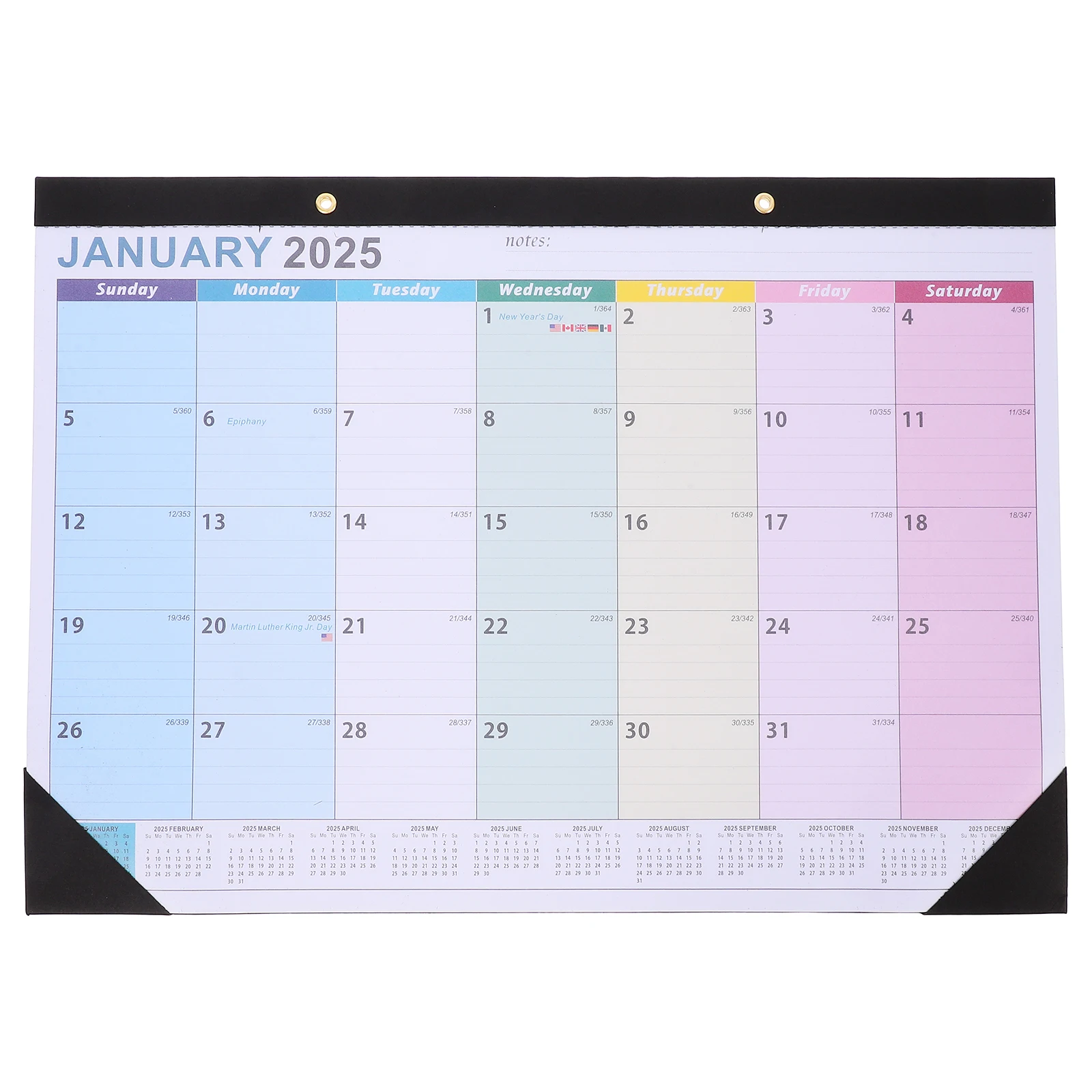 

2025 2026 Wall Calendar Hanging Monthly Noting Planner English Daily Use Family Home Office Decor Sturdy Pocket
