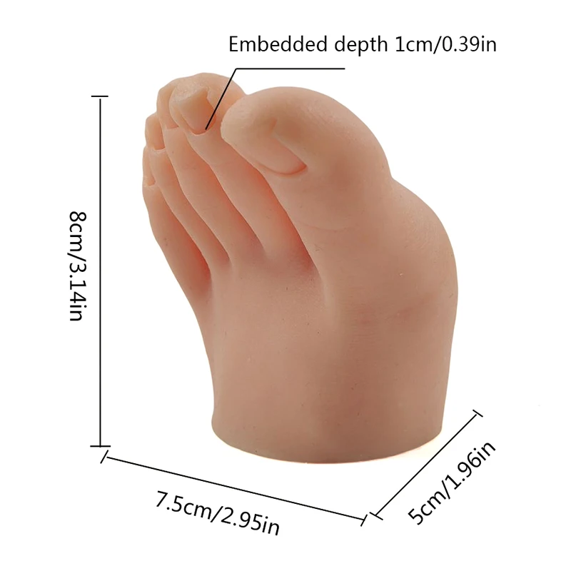 1PC Nail Practice Foot Mannequin with Fake Toes for Pedicure Training Nail Display Silicone Nail Training Foot Fake Model