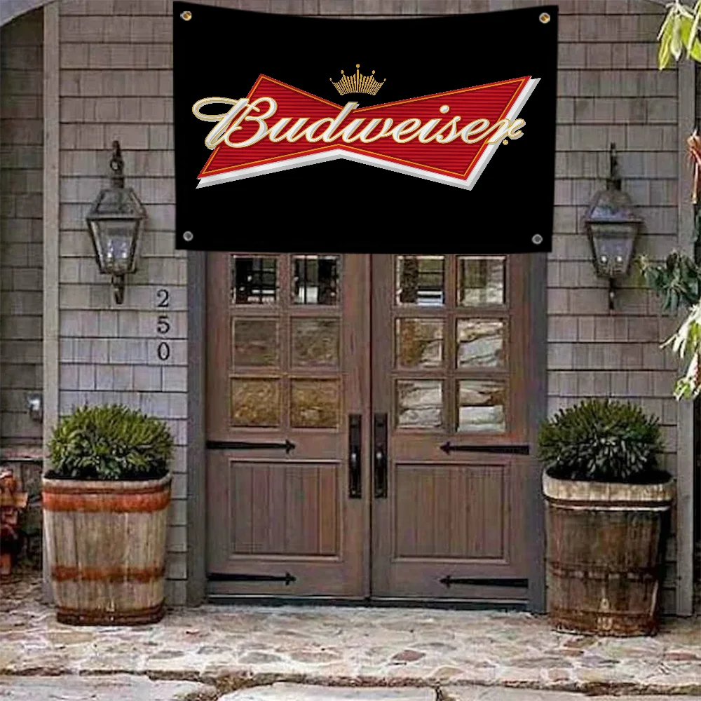 Home Garden Double Penetration Flag Budweiser Fall Decor Tapestry Flags for Bedrooms Flag to Hang Outdoor Custom Decoration