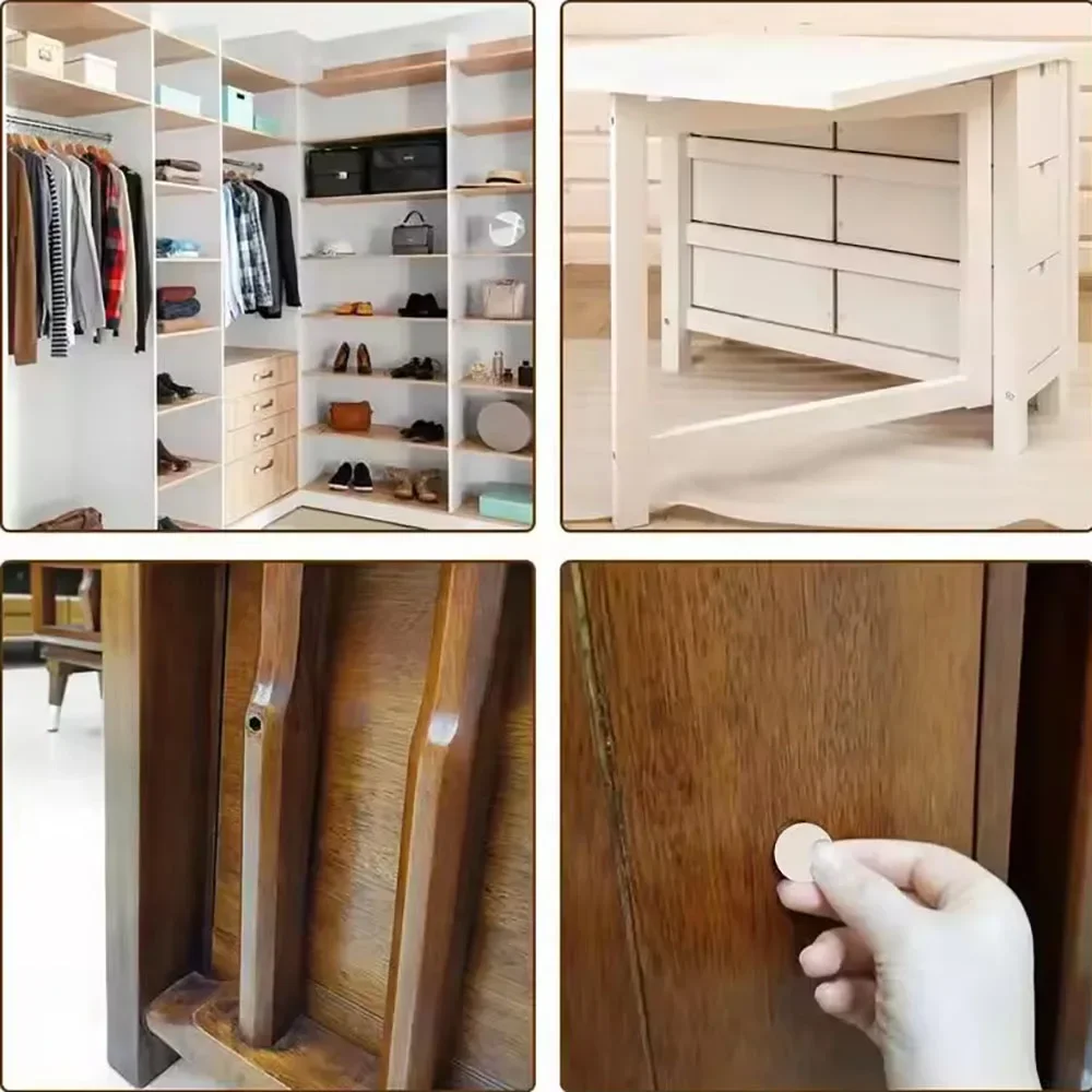 54Pcs/Set Self-Adhesive Wooden Screw Cap Cover Stickers, Furniture Hole Covers for Cabinet Drawer Desk Wood Craft Decor view 4