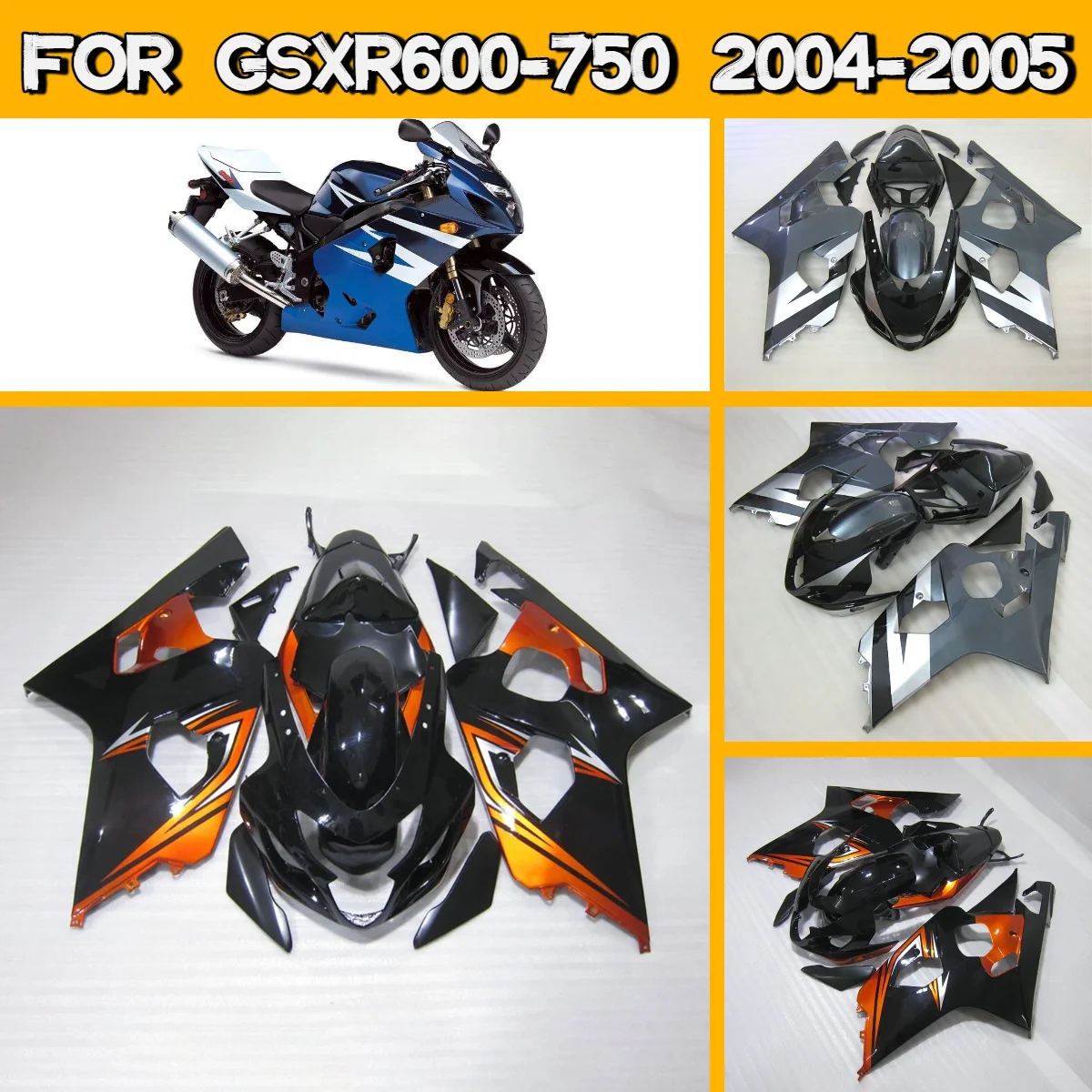 

Комплект обтекателей из АБС-пластика для Suzuki GSXR600 GSXR750 2004-2005 годов, простая установка