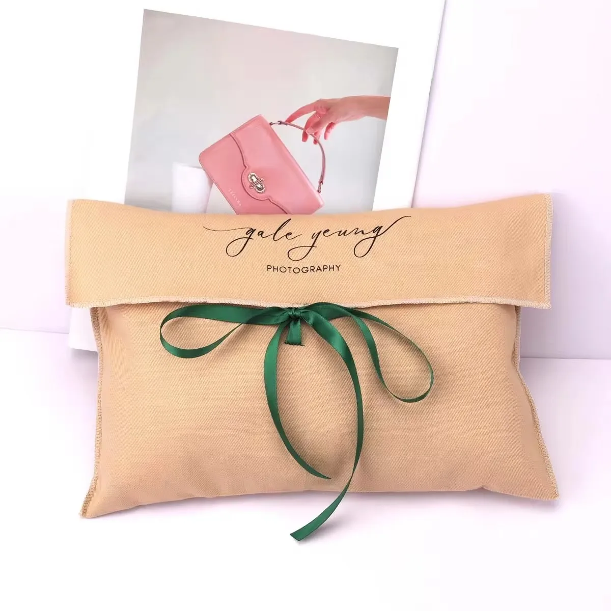Luxury Envelope Custom Logo Printing Cotton Twill Dust Bag For Packaging Handbag Envelope Dust Pouch
