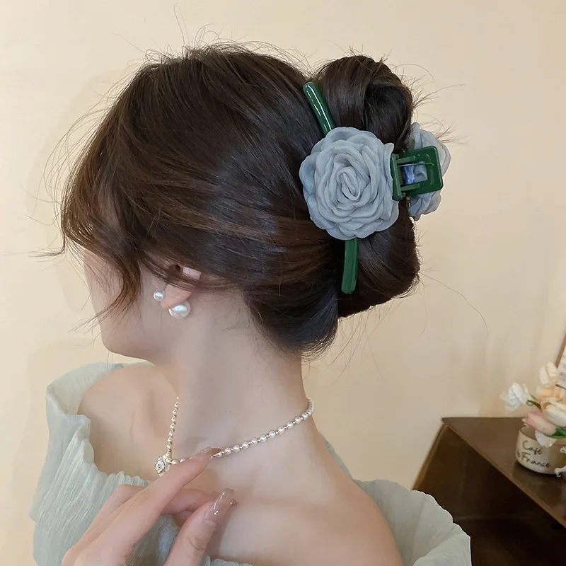 Koreanische Blume Haar Kralle Clips Haarnadel Temperament elegante Frauen Prinzessin Kopfschmuck süße Greifer Clip weibliche Haarschmuck