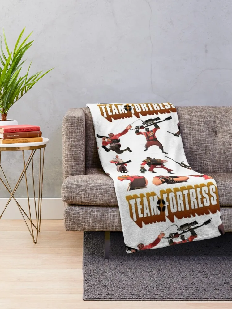 Team Fortress 2 - All Characters / Classes with TF2 Logo Throw Blanket Polar Bed linens Summer Beddings Bed covers Blankets