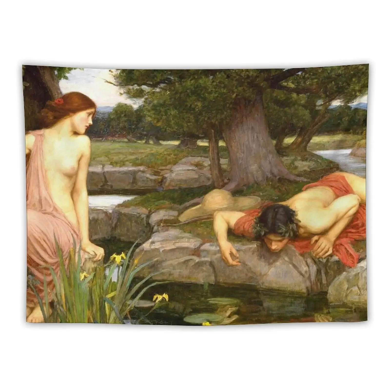 Echo and Narcissus - John William Waterhouse Tapestry Korean Room Decor Anime Decor Tapestry