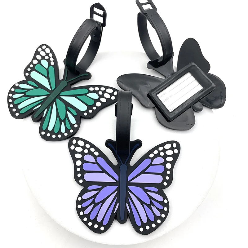 1PC Butterfly bagaglio etichetta donna viaggio bagaglio Tag ragazze valigia ID indirizzo titolare bagaglio imbarco valigia portatile