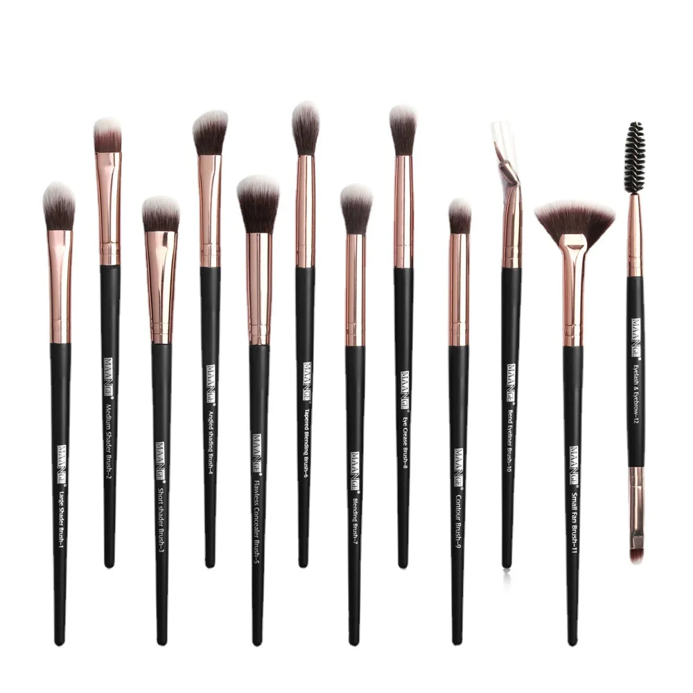 Maange 12pcs Eye Makeup Brush Sets Makeup Tools Eye Shadow Brush Concealer Brush Blending Brush Lip Brush For Makeup Beginner